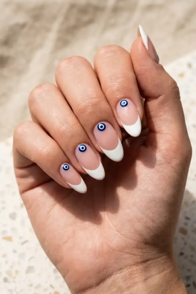 Evil Eye French Tips