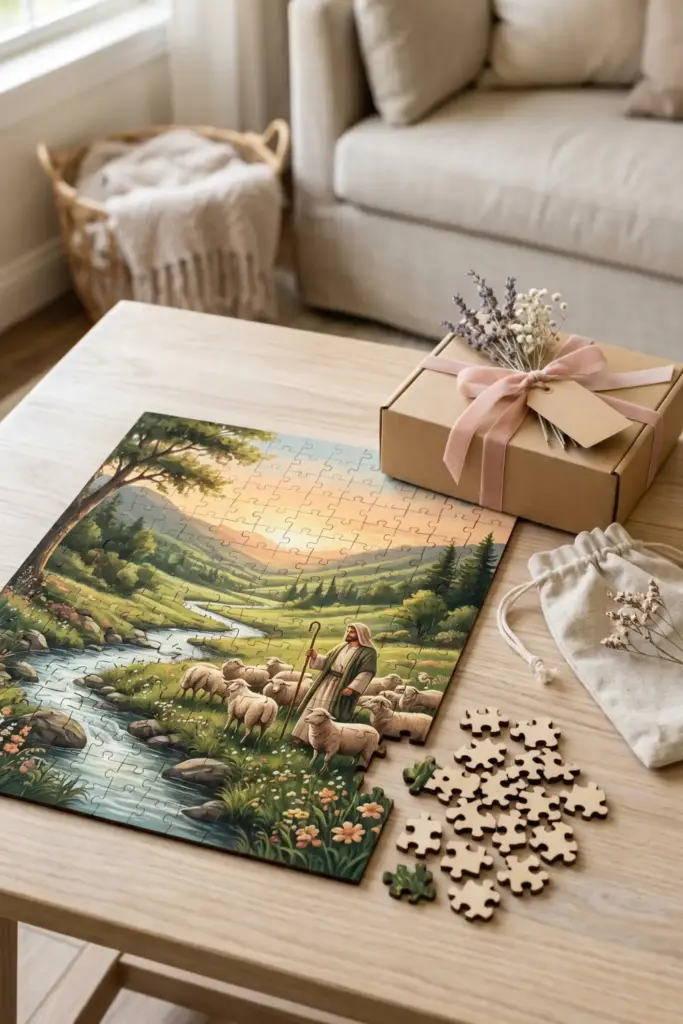 Faith-Based Wooden Puzzle with Psalm 23