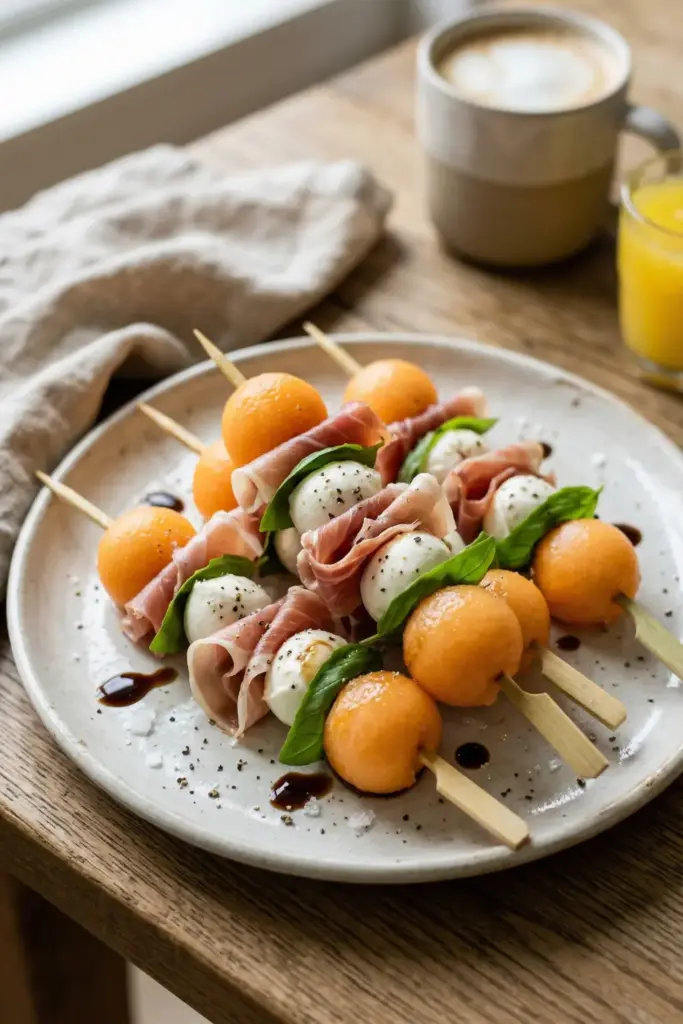 Fancy Prosciutto & Melon Skewers