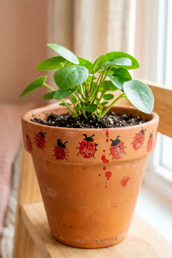Fingerprint Ladybug Plant Pot