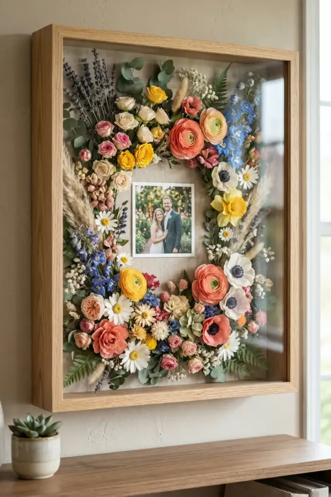 Floral Shadow Box with Photos