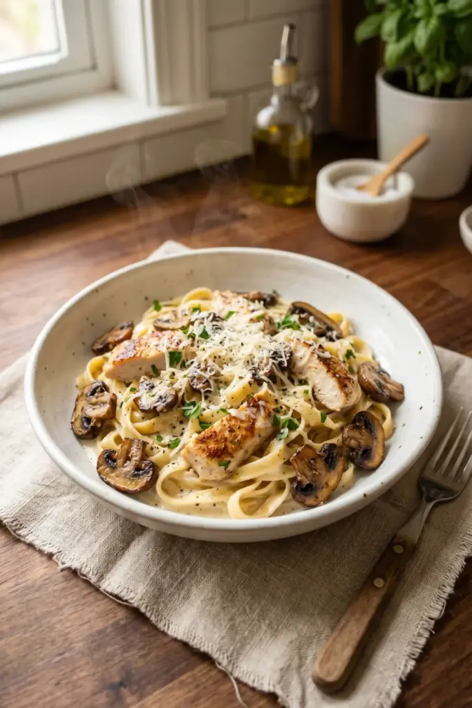 Garlic Butter Mushroom Alfredo