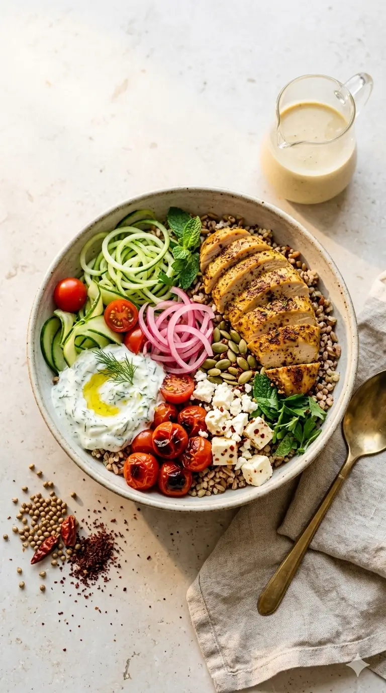 Easy Healthy Mediterranean Grain Bowl With Chicken - Recipe Ideas