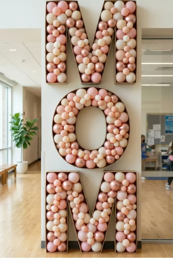 Giant "MOM" Balloon Mosaic