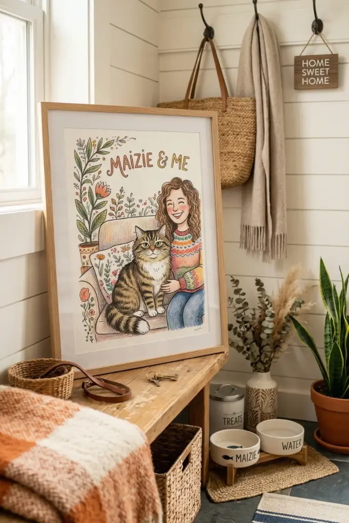 Hand-Drawn Pet & Parent Portrait