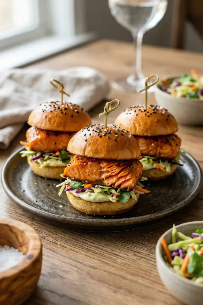 Honey-Glazed Salmon Sliders