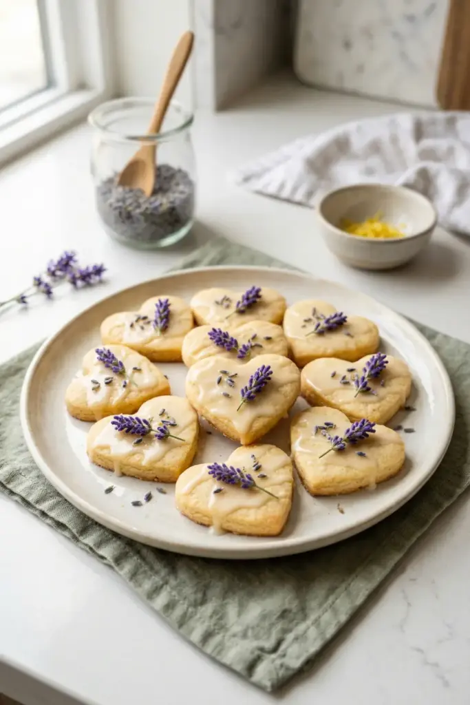 Lavender Lemon Shortbread Hearts