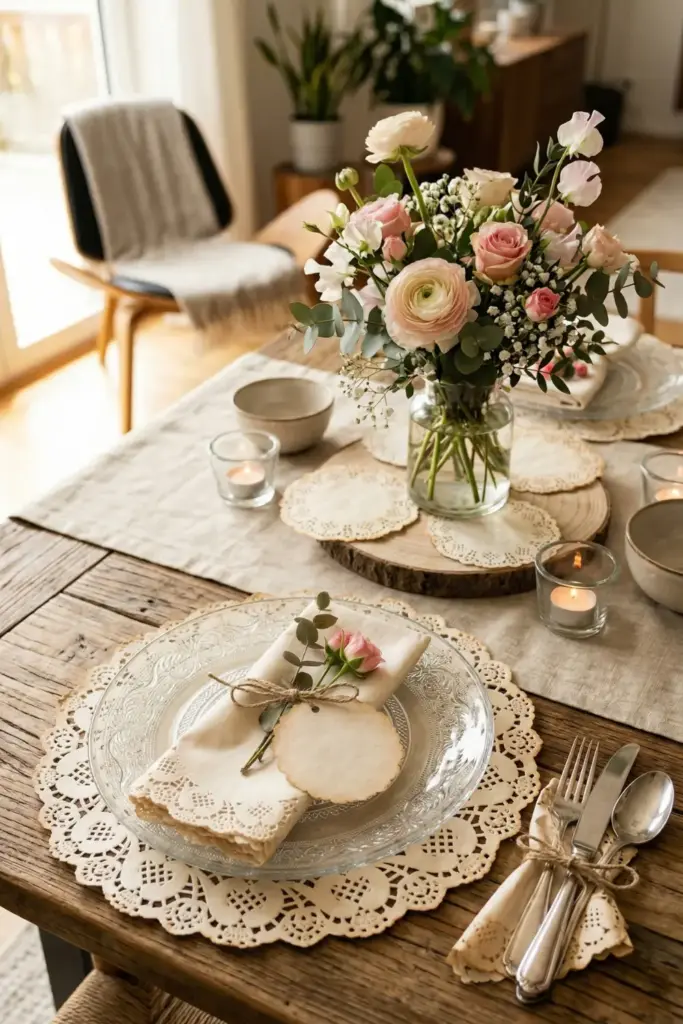 Layered Doily Table Setting