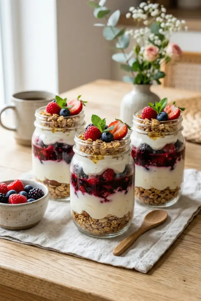 Layered Yogurt Parfait Jars