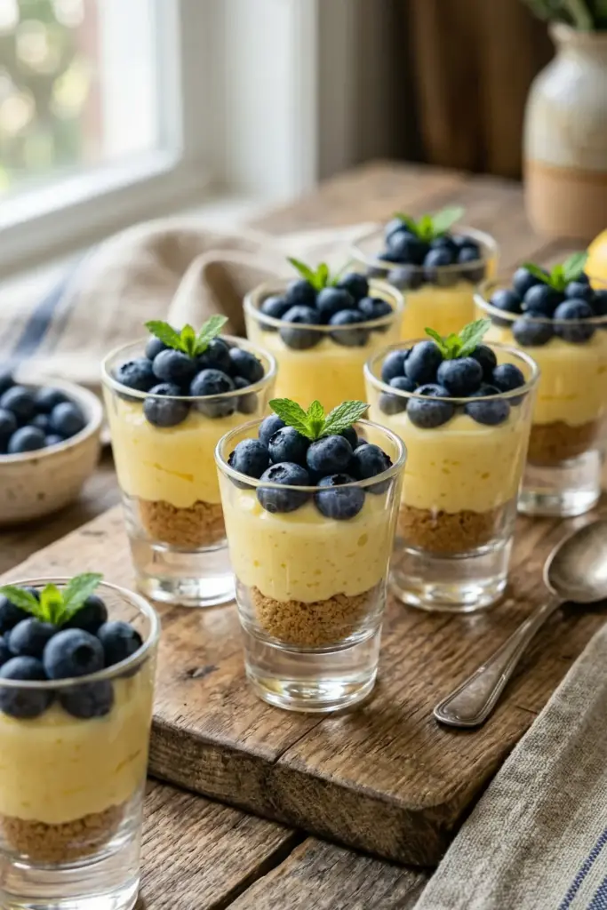 Lemon Blueberry Parfait Shots