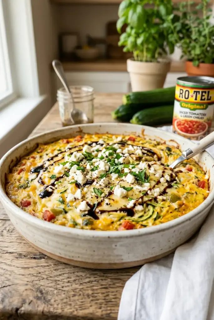 Loaded Zucchini Rotel Dip