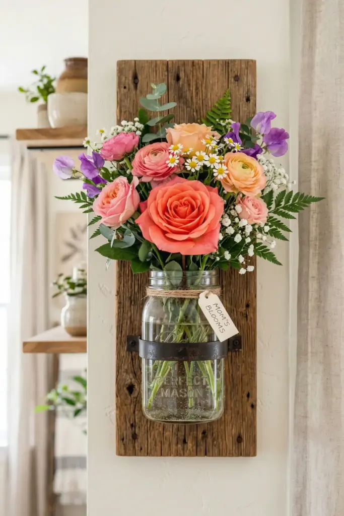 Mason Jar Floral Sconces