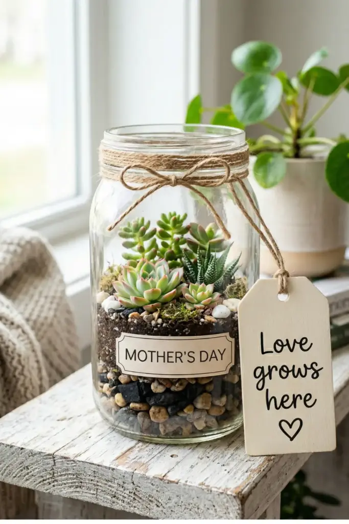 Mason Jar Succulent Garden