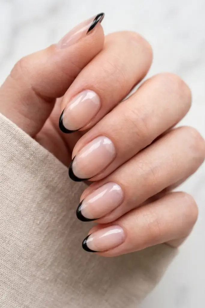 Micro Thin Black French Tips