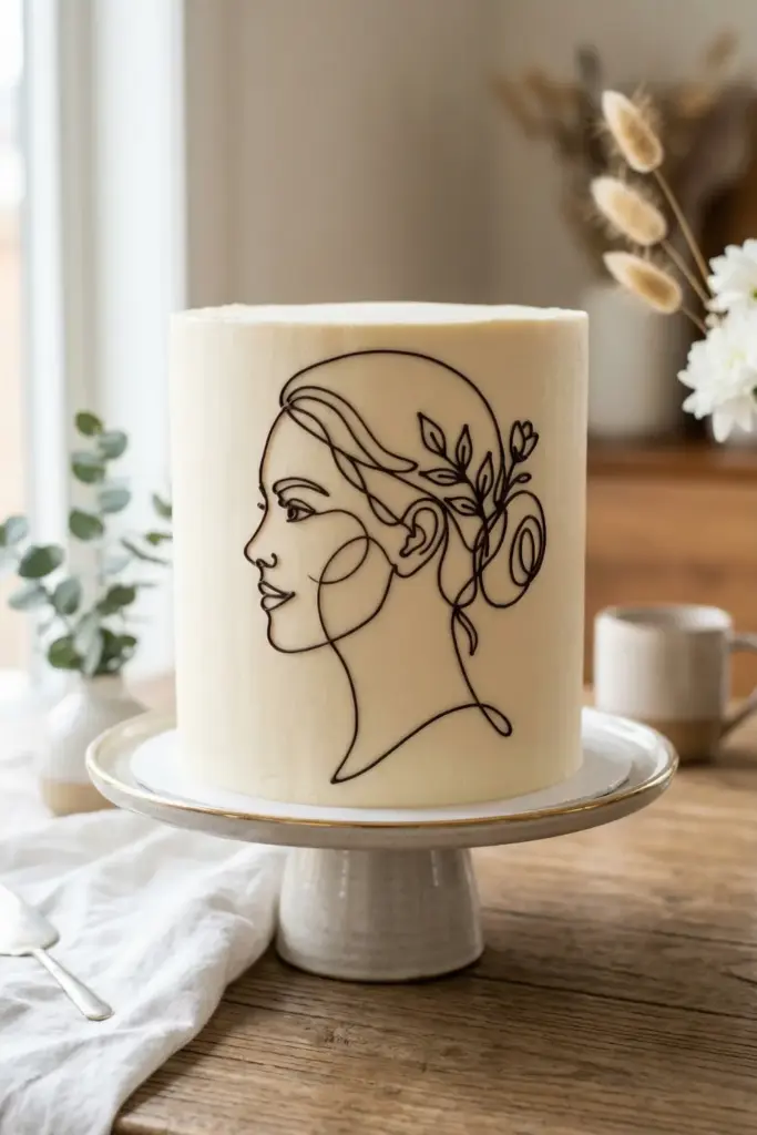 Minimalist Line Art Face