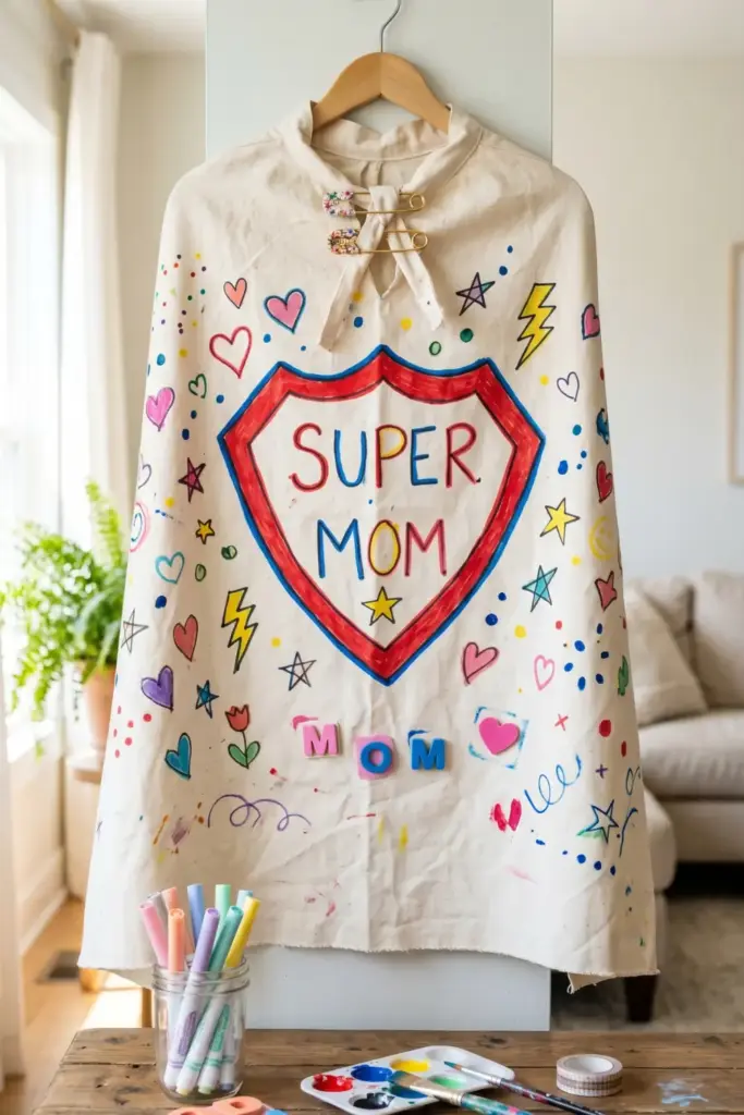 “Mom’s Cape” Craft (Superhero Theme)