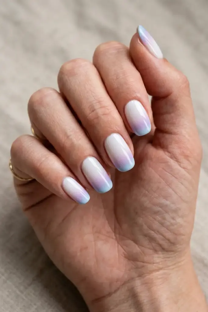 Ombre Lavender to Baby Blue French Tips