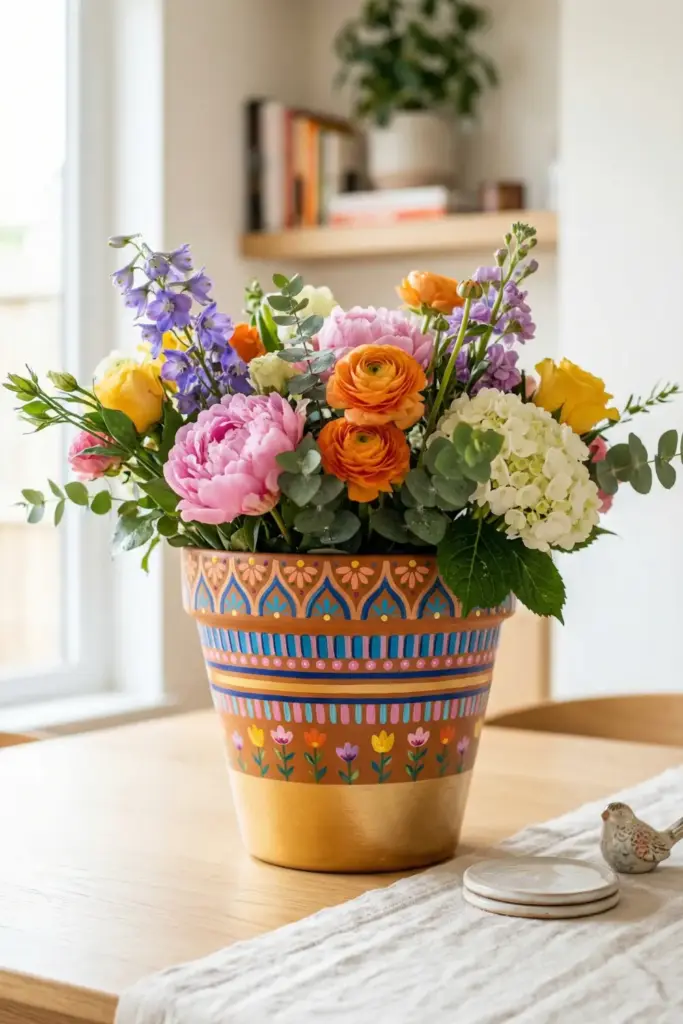 Painted Terracotta Flower Pots