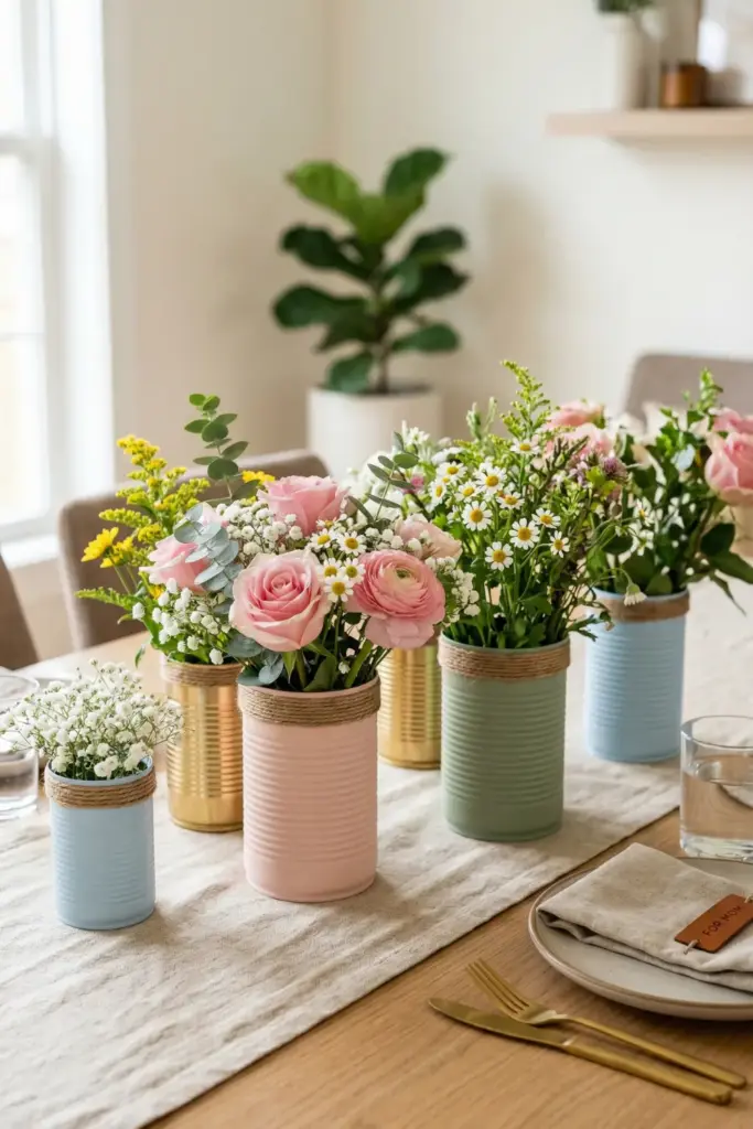 Painted Tin Can Vases