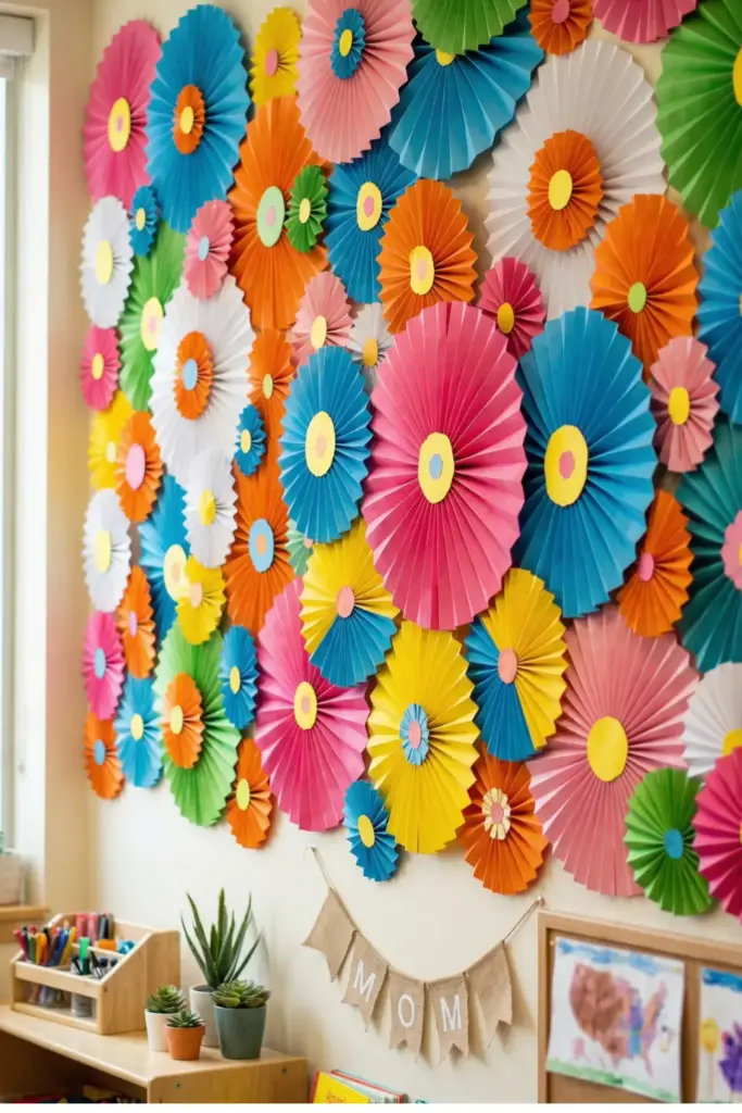 Paper Fan "Flower" Wall