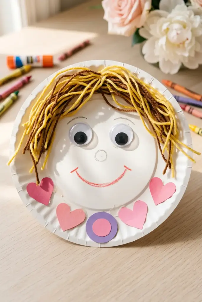 Paper Plate Mom Portrait