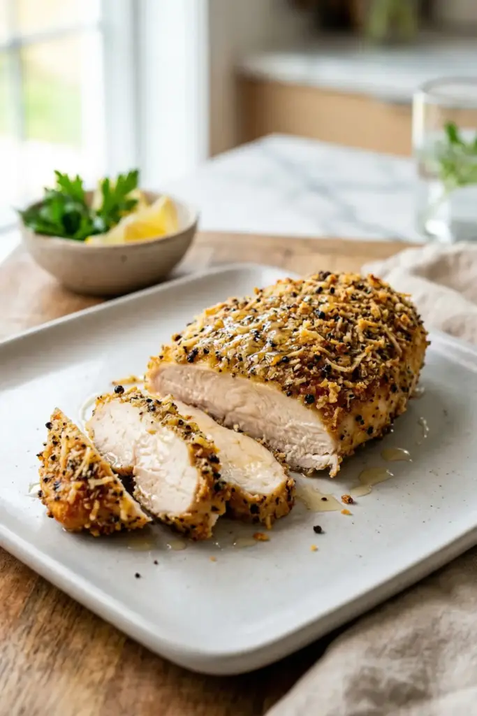Parmesan Peppercorn Crusted Chicken
