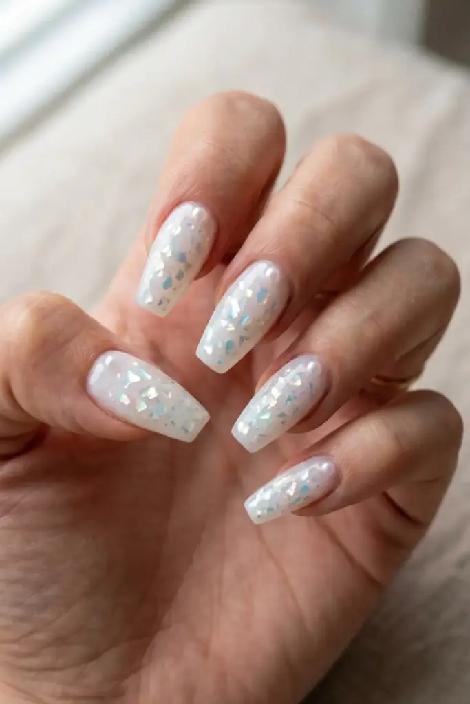 Pearl and Shell Coffin Nails