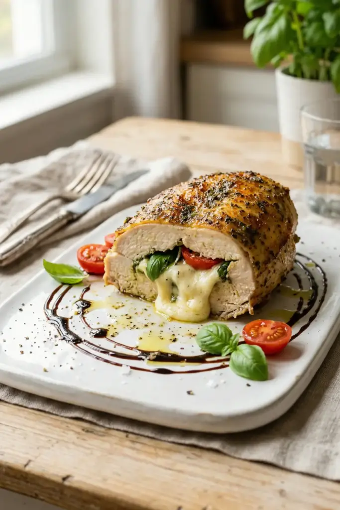 Pesto Caprese Stuffed Chicken