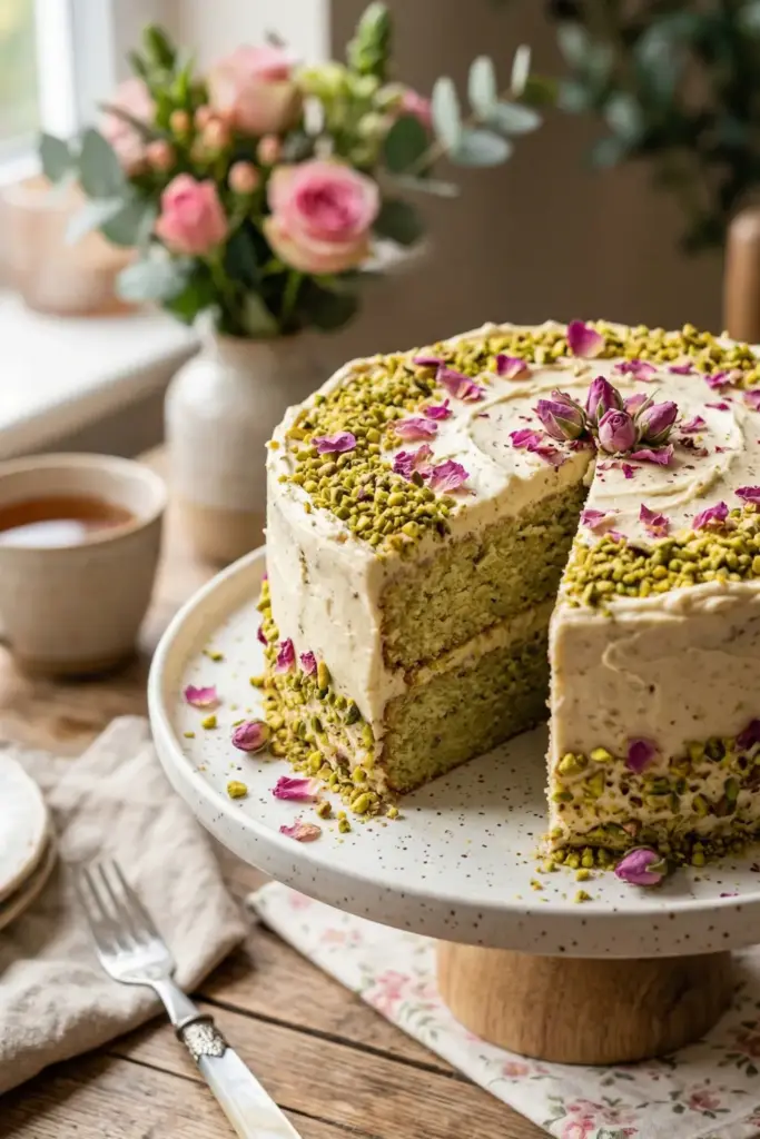 Pistachio Rose Water Cake