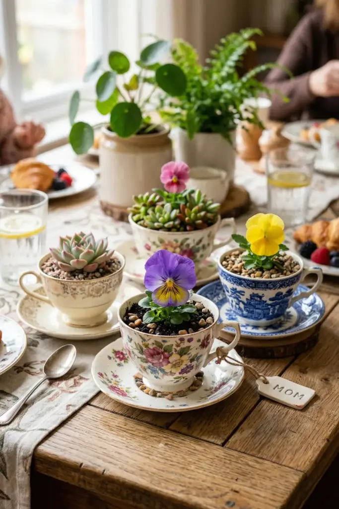 Repurposed Teacup Planters