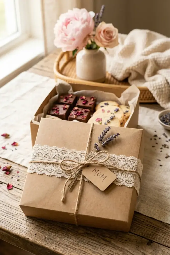 Rustic Kraft Box with Lace & Twine