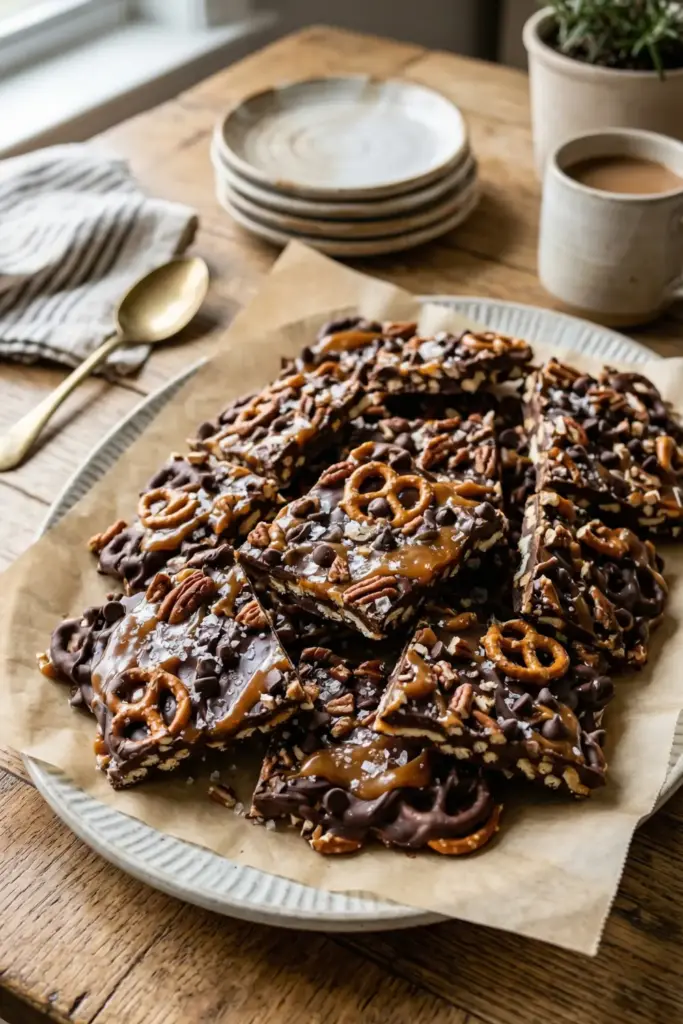 Salted Caramel Pretzel Bark