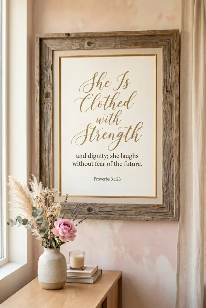 "She Is Clothed with Strength" Wall Art Print
