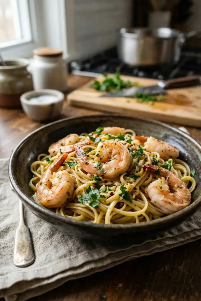 Shrimp Scampi with Linguine