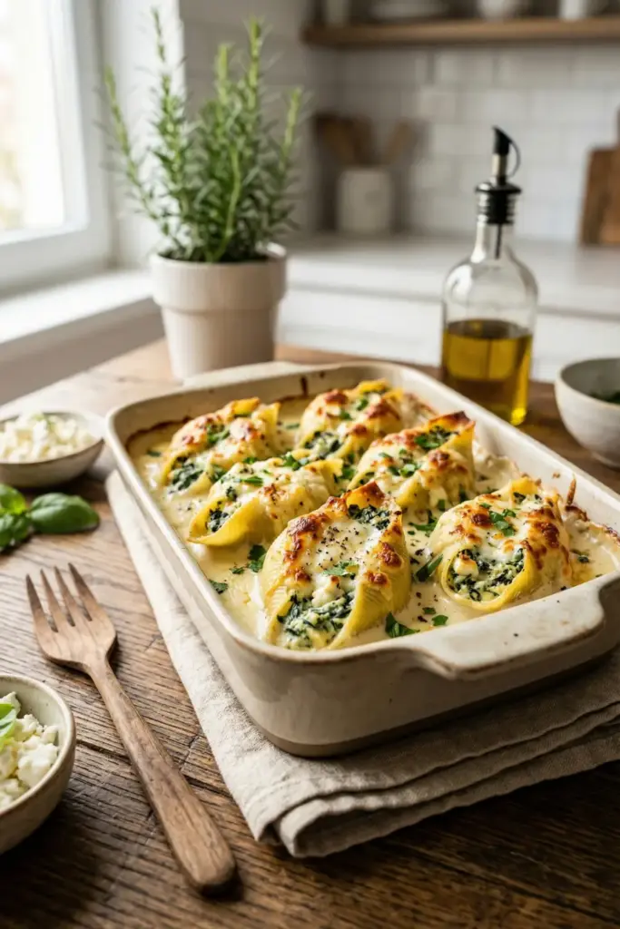 Spinach and Feta Stuffed Shells