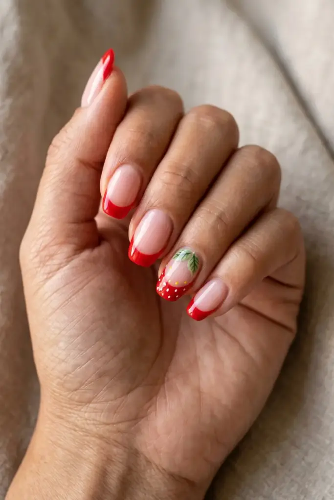 Strawberry Red French Tips