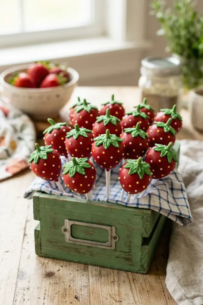 Strawberry Shaped Pops