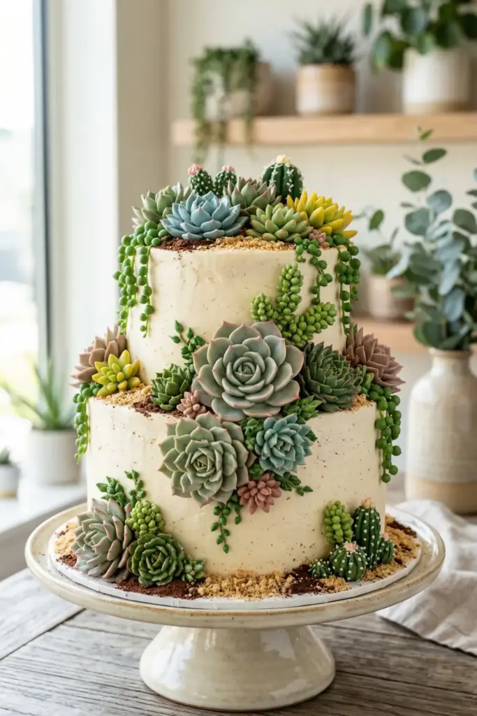 Succulent Garden Cake