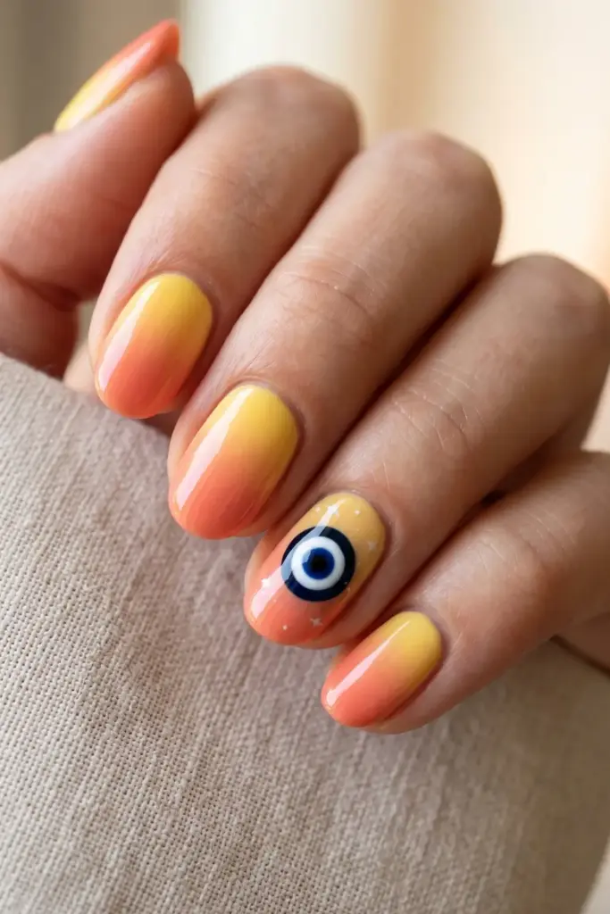 Sunset Ombre with Evil Eye