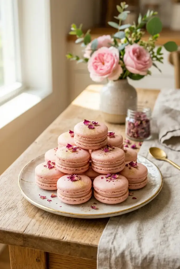 The "She’s a Queen" Rose Macarons