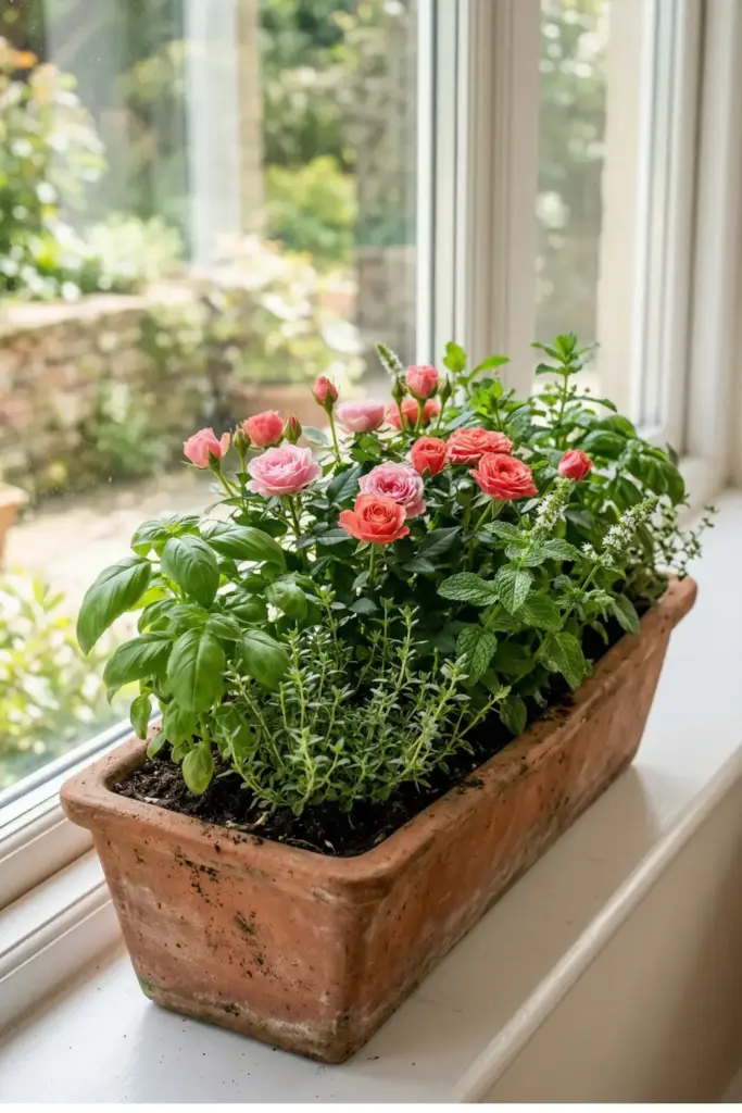 The Window Sill Herb and Flower Garden