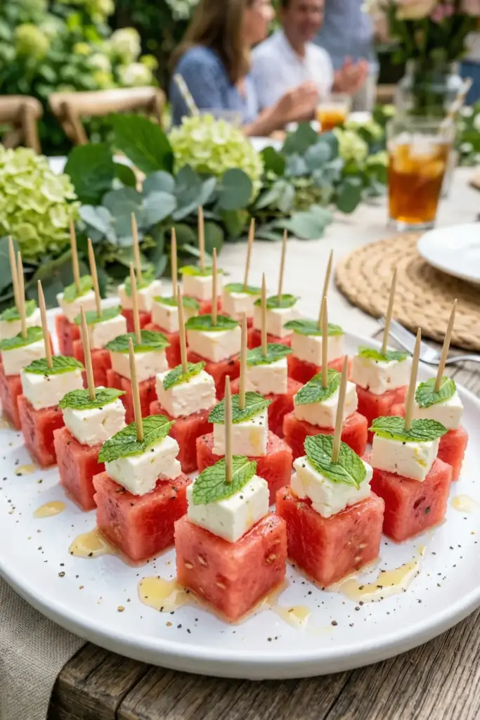 Watermelon Feta Mint Bites