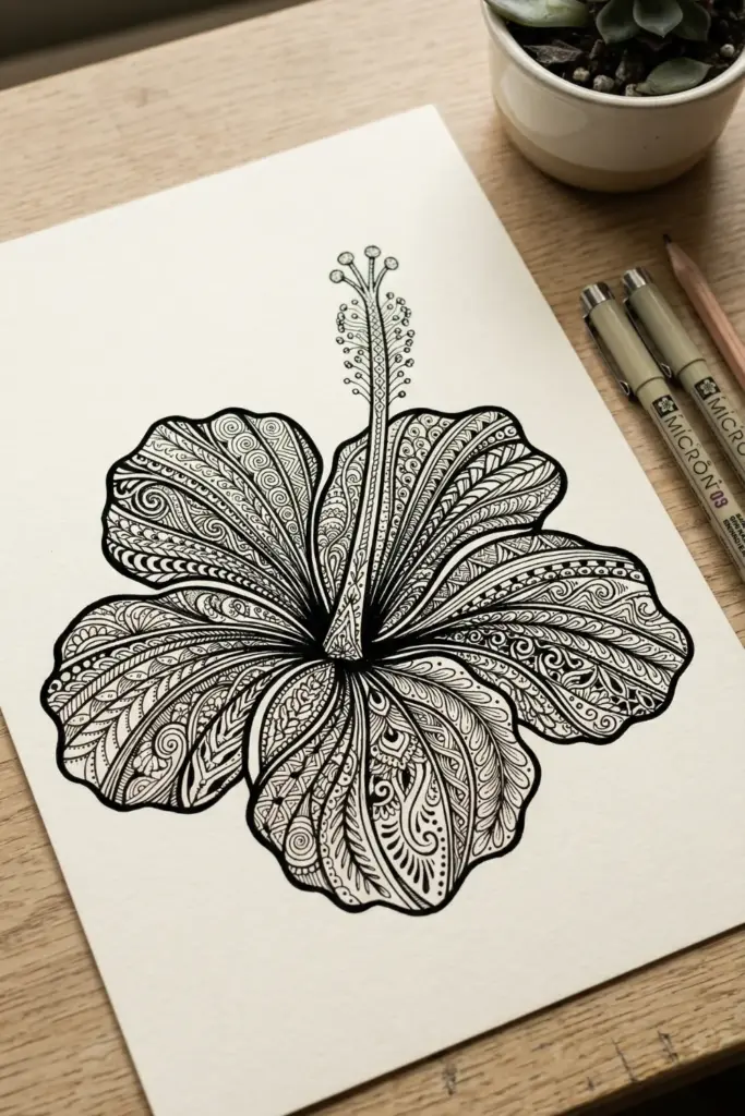 Zentangle Hibiscus