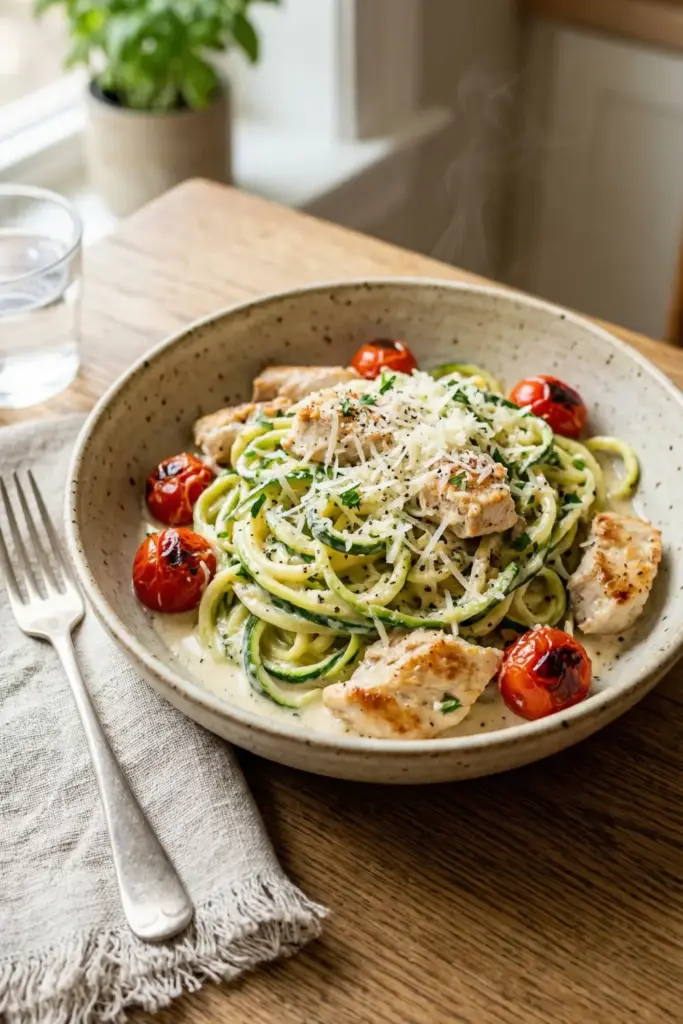 Zucchini Noodle Alfredo (Low Carb)
