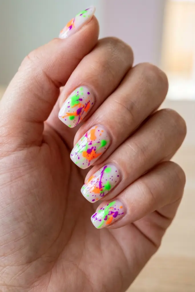 abstract-splatter-simple-crazy-summer-nail-designs
