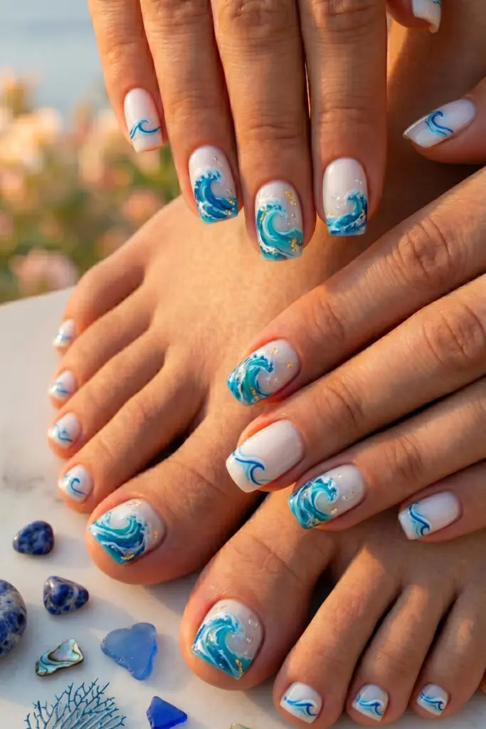 blue-ocean-waves-simple-nails-toes-summer