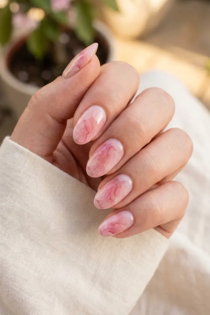 cherry-blossom-pink-tips-simple-blooming-gel-summer-nails