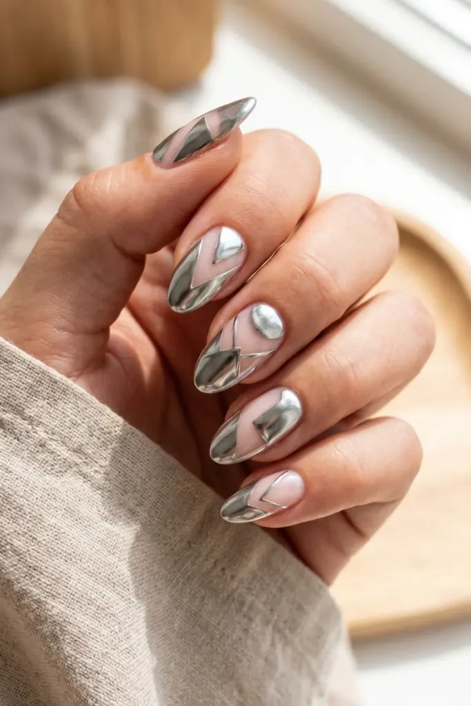 chrome-silver-negative-space-summer-nails-trends