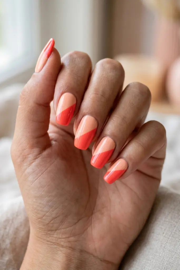 coral-diagonal-color-block-two-tone-peach