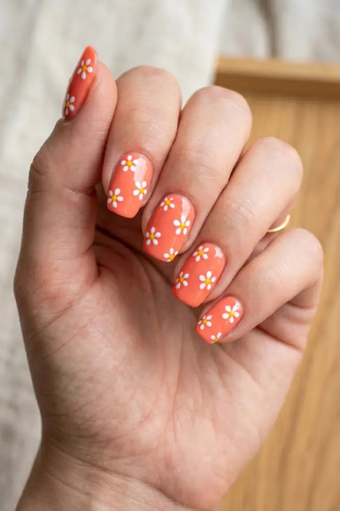 coral-floral-daisies-white-hand-painted